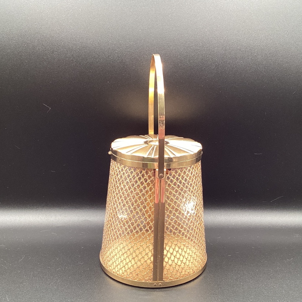 Vtg 1950’s Majestic Hard Purse Mirror Lid Lantern Handbag Gold Mesh minordamage - Picture 4 of 11